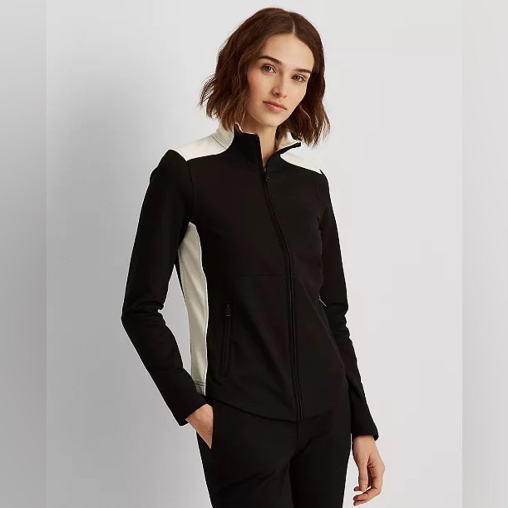 Ralph Lauren Black and white Mock - Neck Jacket size small.
